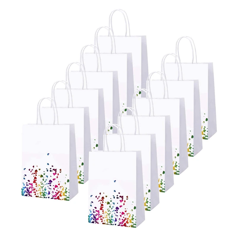 

20 Pieces Multicolor Bronzing Paper Bags Kraft Paper Bag Wedding Party Bags Birthday Gift Bags Bride Hen Party Bags