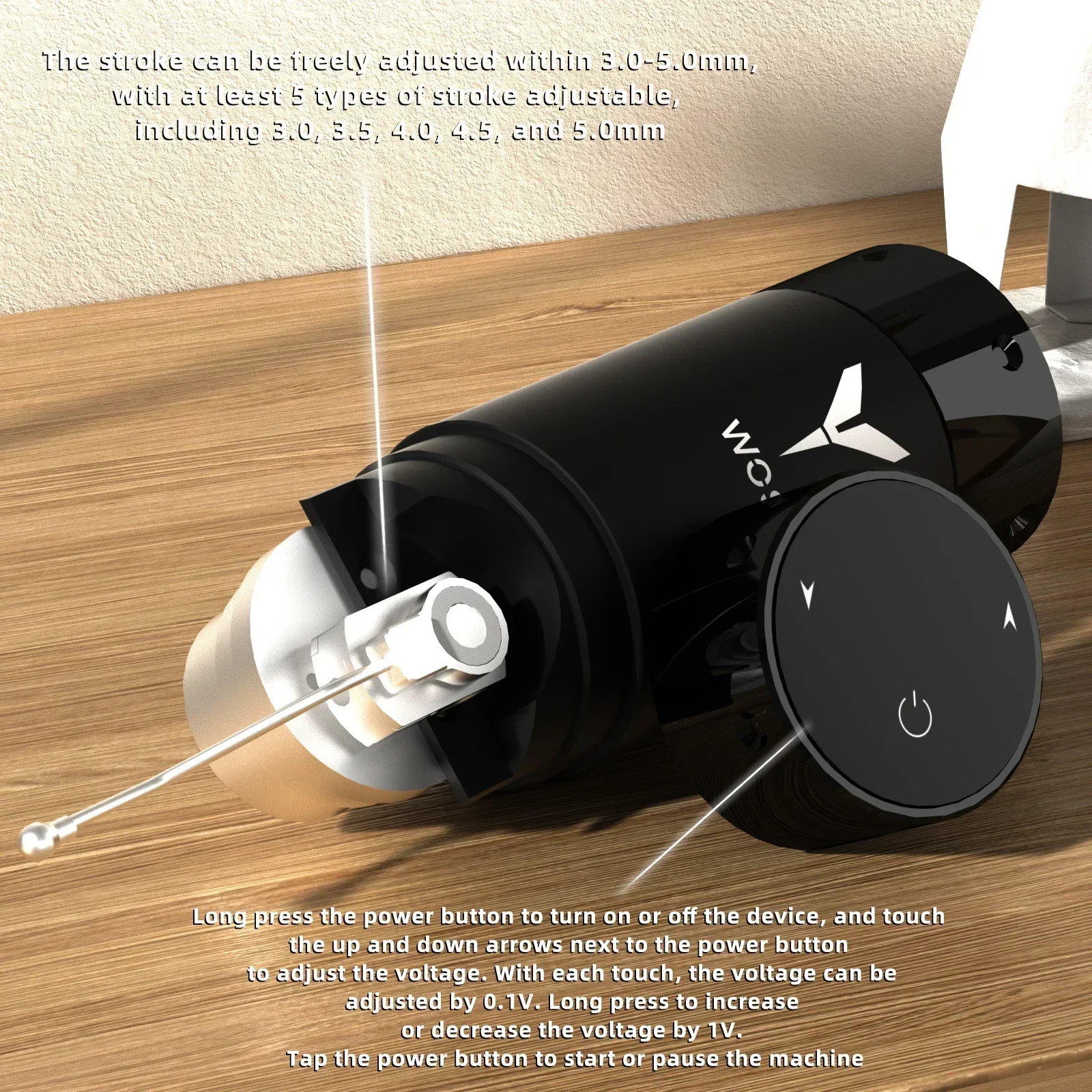 Беспроводная тату-ручка WOS E50 регулируемая камера дизайн ход от 3 0 мм до 5 280 г