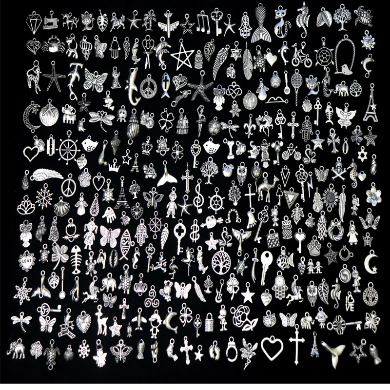 

300pcs Vintage Silver Metal Pendant for DIY Jewelry Wholesale