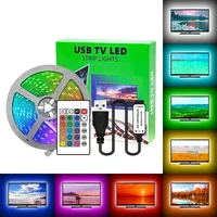 led light strip colorful 5050rgb waterproof tv background for room decoration living room 24 key usb controller tape lamp