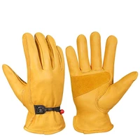 leather working gloves men women elastic wrist tough cowhide working gloves for gardeningmotorcycle safe work glove