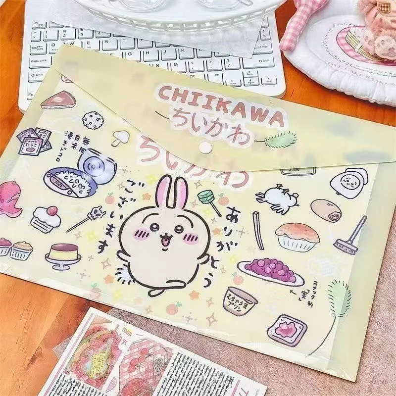 Фото Папка для документов Chiikawa Hachiware Usagi Kawaii в стиле аниме, формат А4, большая вместимость, для хранения студенческих работ и документов, с зажимом №1