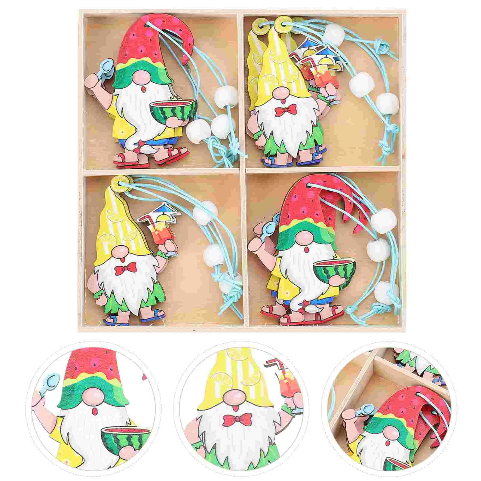 

12Pcs Hawaii Party Gnome Ornaments Summer Hanging Gnome Decoration for Home