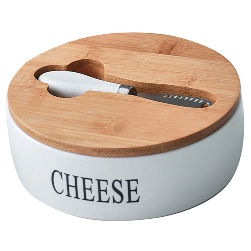 

Герметичная коробка для сыра, керамическая тарелка для масла, лоток для хранения сыра, контейнер, коробка + крышка и набор ножей