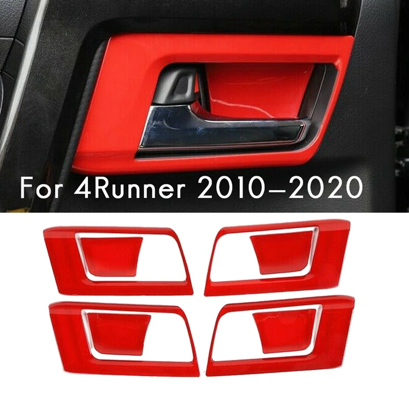 

Red Car Inner Inside Door Handle Bowl Cover Trim Decor For 2010-2020 Toyota 4Runner