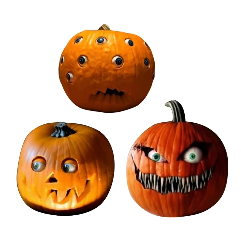 

Festive Halloween Pumpkin Decoration Resin Multi Eye Detailed Craftsmanship 667A