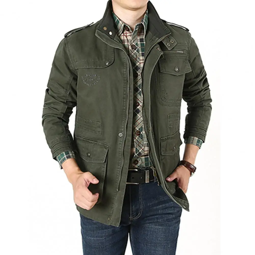 

Trendy Smooth Zipper Washable Breasted Jacket Male Jacket Outerwear Temperament