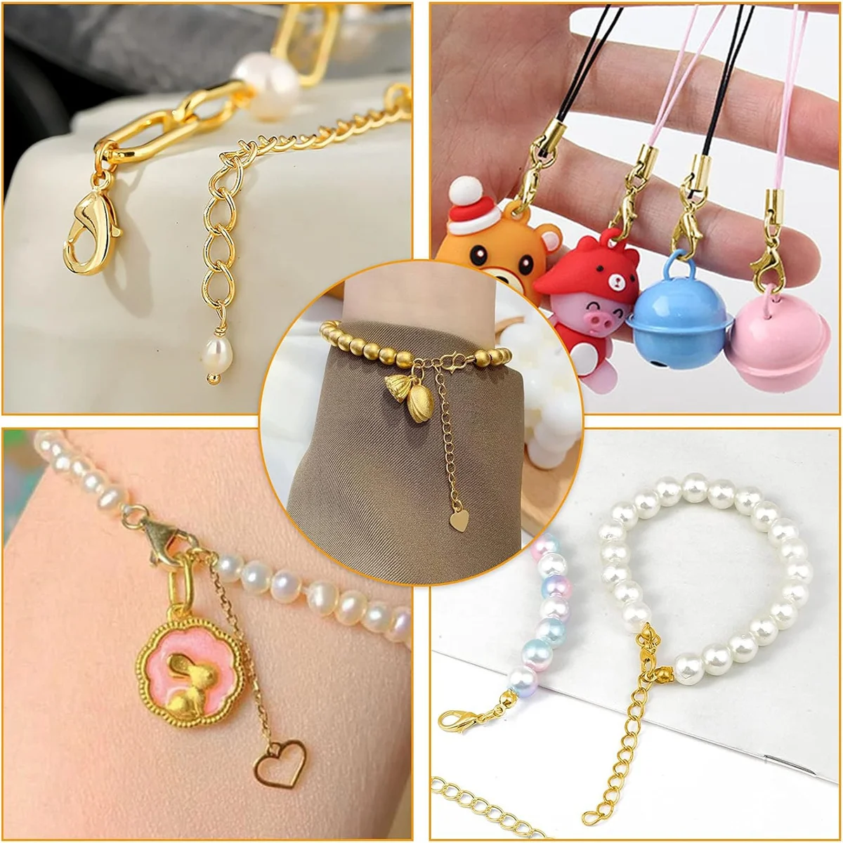 150 Шт. Позолоченные Крючки Для Прыжковых Колец Застежки Торцевые Заглушки Цепей