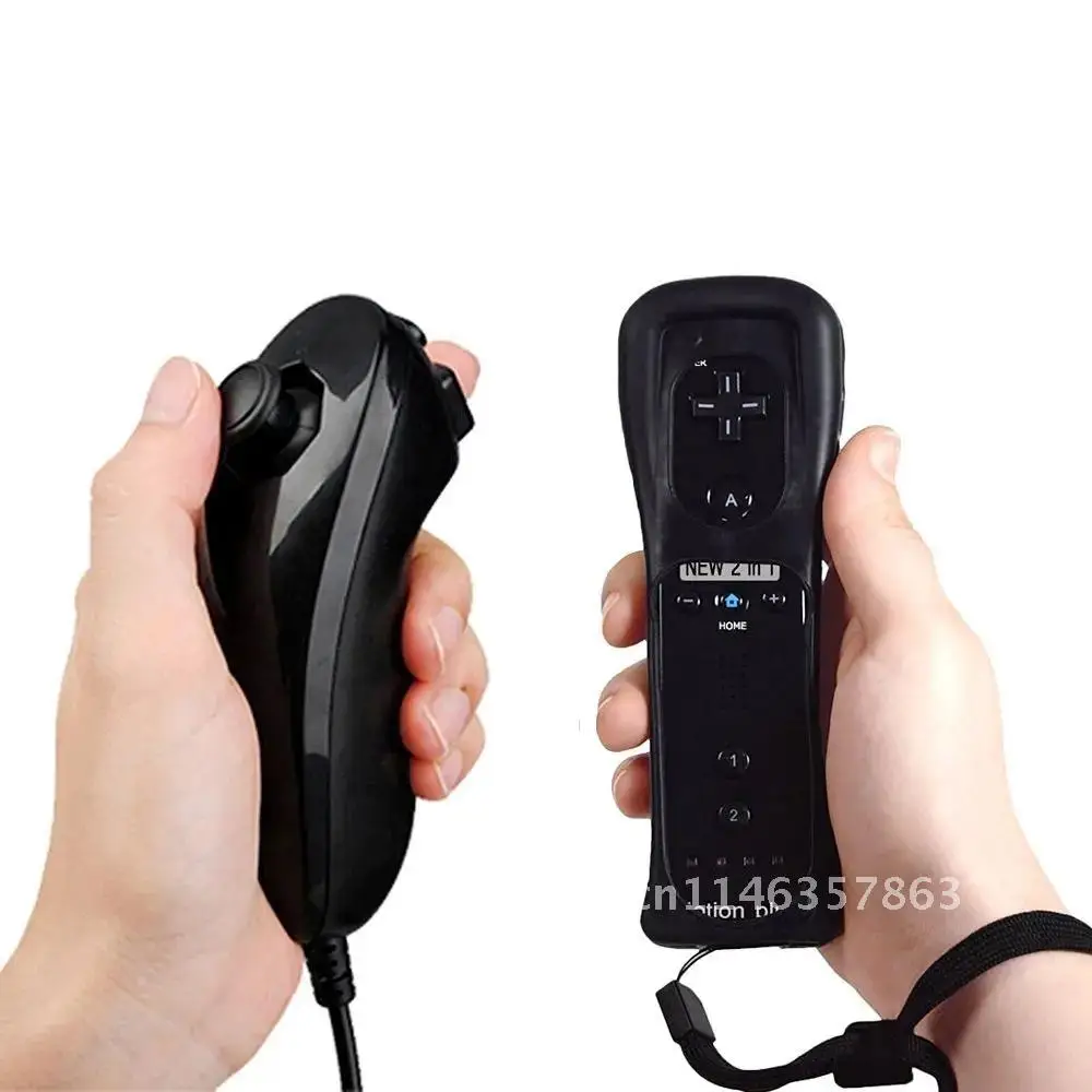 Беспроводной геймпад Motion Plus + Nunchuck 2 в 1 силиконовый джойстик для Nintendo Wii