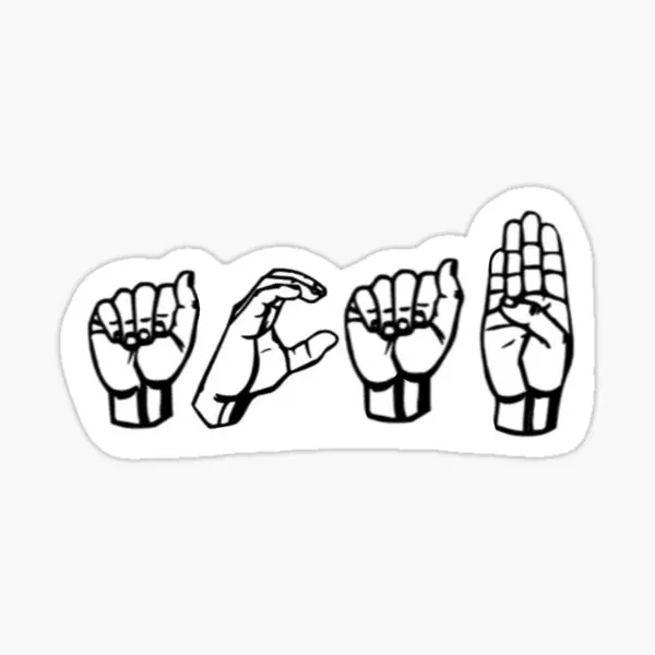 

Acab Sign Language Asl 5PCS Car Stickers for Water Bottles Background Cute Room Wall Print Anime Car Kid Luggage Fridge Window