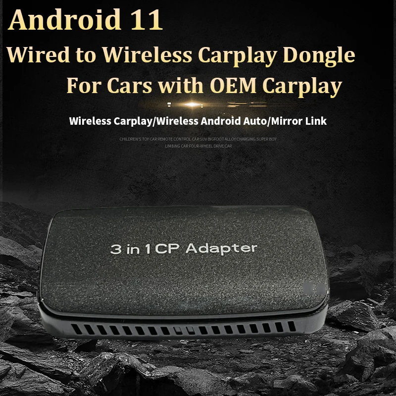 

Wireless Wired to Wireless Carplay Android Auto USB Dongle Android 11 Carplay Adapter for Audi Ford VW Volvo Porsche Mazda Benz