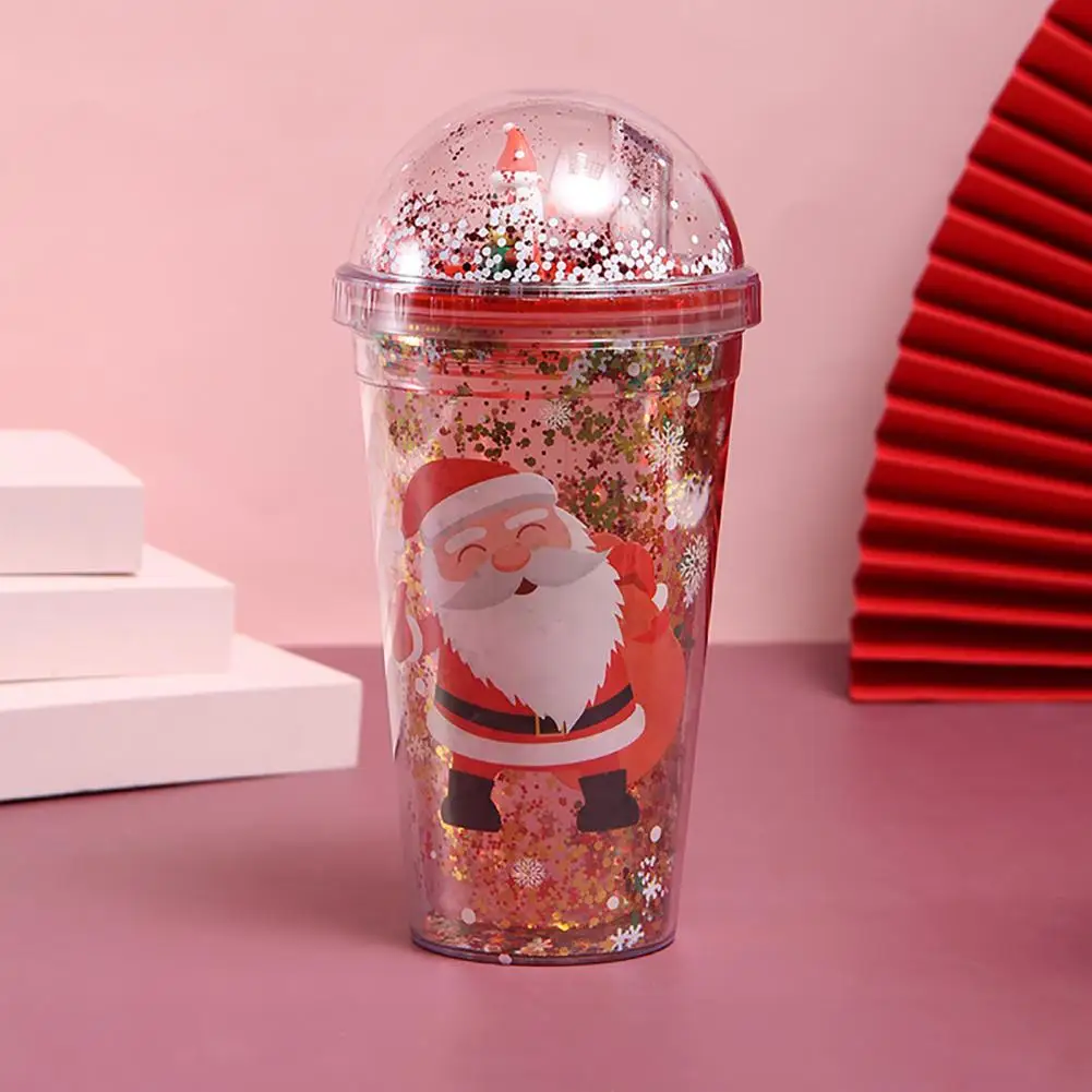 

Plastic Durable Milk Coffee Ice Drink Cup 4 Styles Glitter Cup Cute for School