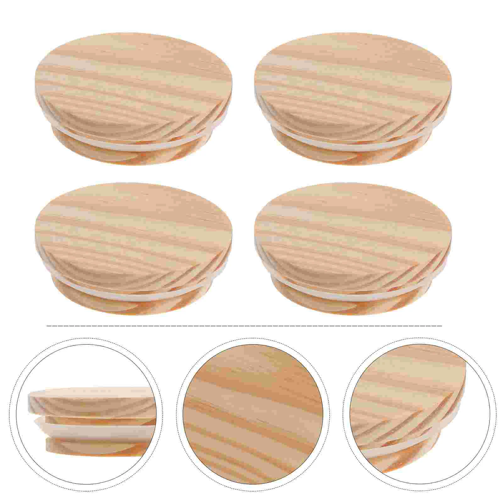 

Lids Jar Mason Lid Canning Mouth Wooden Regularwood Cup Bottle Widejars Cover Storage Mug Seal Reusable Tea Can Yogurt Fit Pine