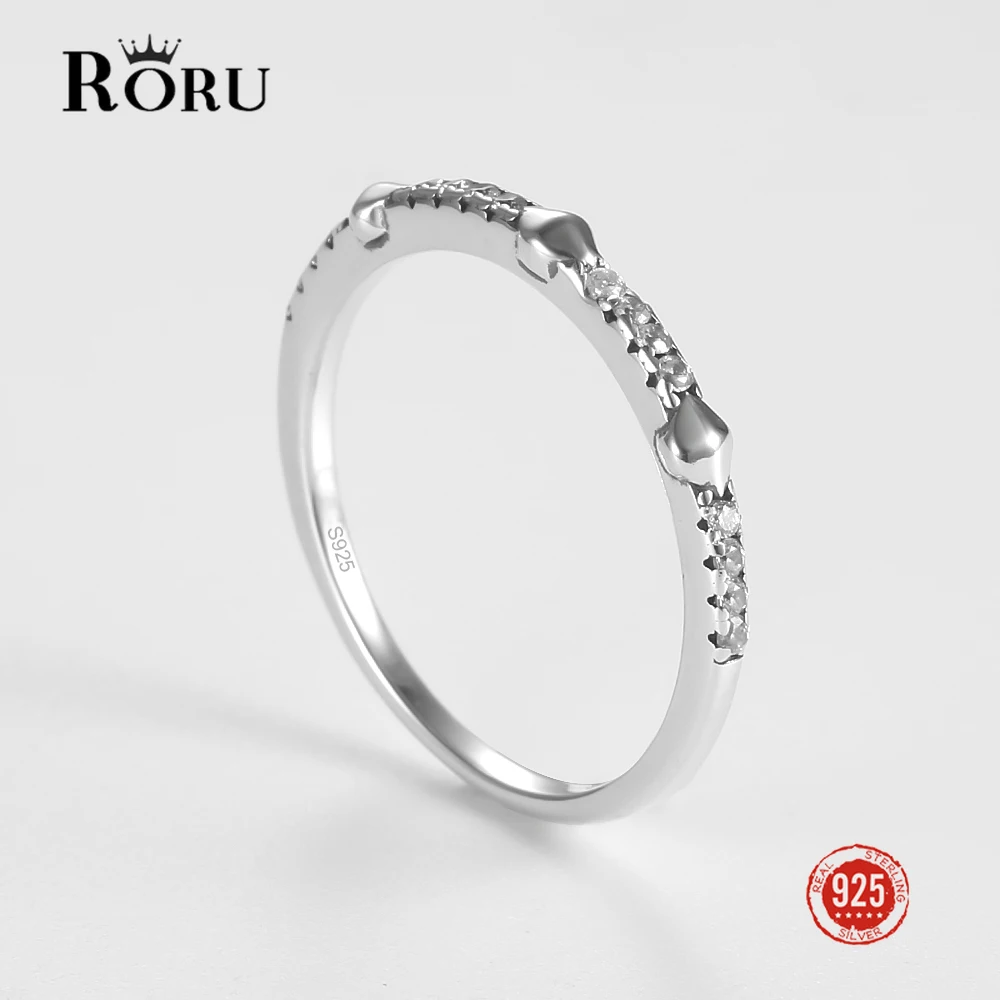 

Real 925 Sterling Silver Zircon Geometric Thin Finger Ring for Fashion Women Cute Fine Jewelry Minimalist Accessories Gift 2022