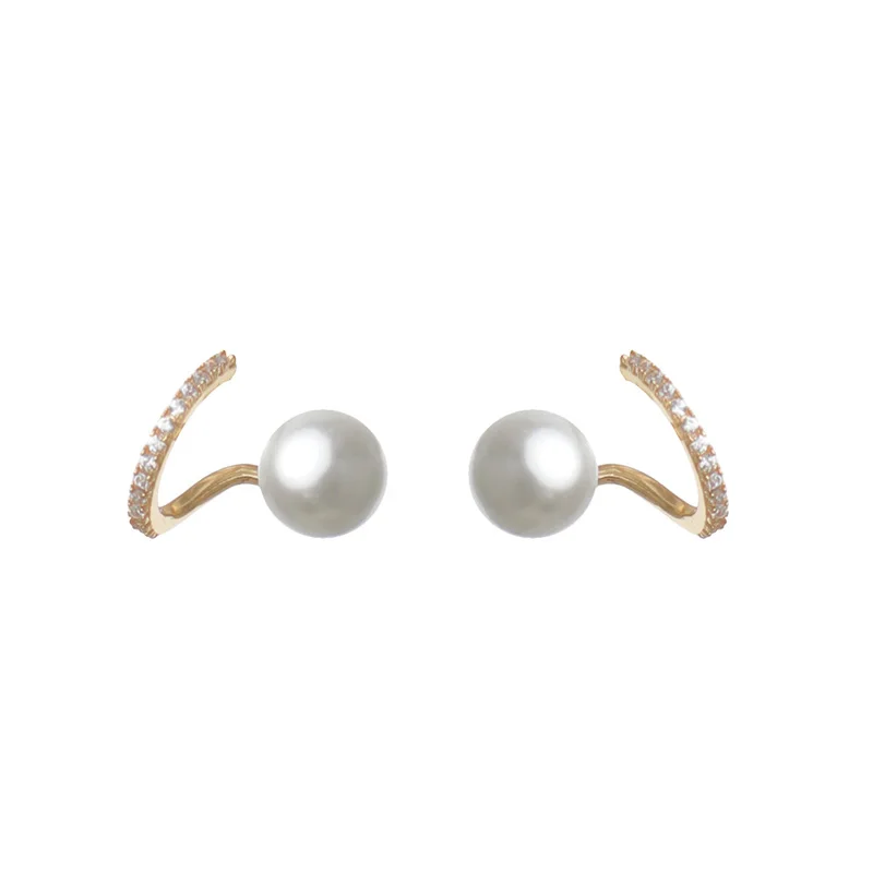 Fan Du S925 Silver Needle High-Grade Pearl Earrings Design Women Elegant All-Match Suitable for Winter