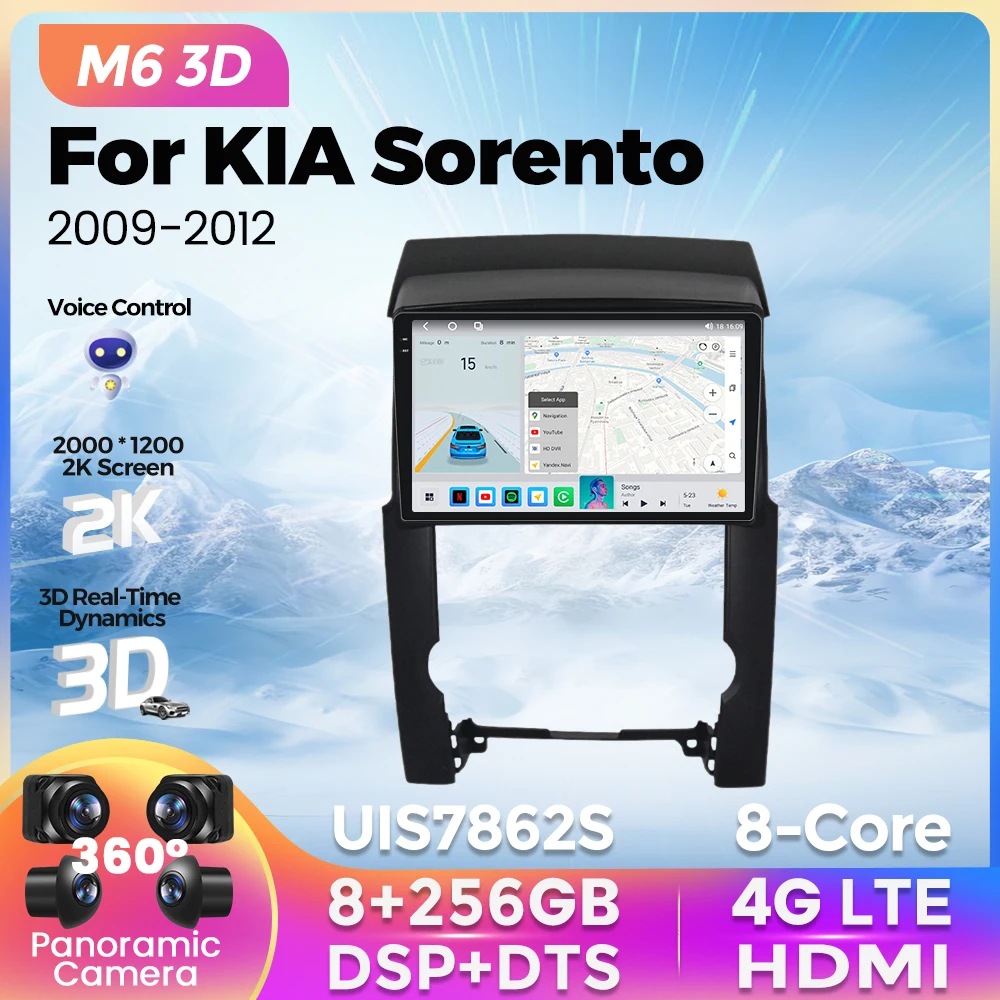 

NaviFly M6 Pro 3D UIS7862S 8G+256G BT5.1 еспроводной Carplay WiFi Android Все в одном Автомагнитола 2din GPS Для KIA Sorento 2 XM 2009 2010 2011 2012