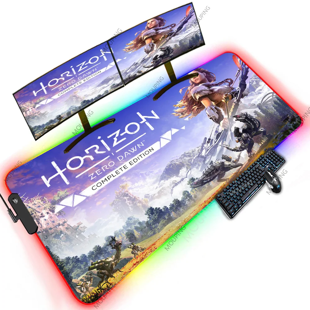 

Horizon Zero Dawn Led Rgb Desk Gadgets Office Laptop Desk Chair Backlit Aesthetic 1200x600 Cheapest XXXL Oversize Mouse Pad Pink