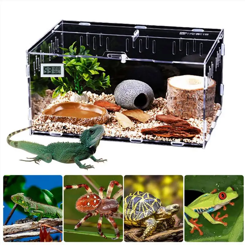 

Acrylic Terrarium Reptile Terrarium Breeding Tank Leak Proof Display Case For Spiders Scorpions Praying Mantises Small Snakes