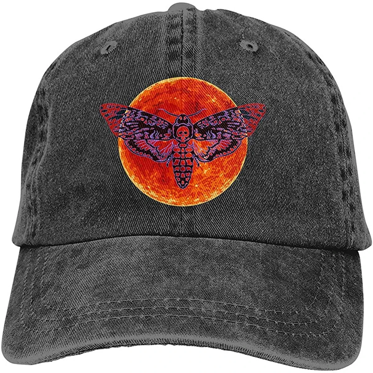 

Death Head Hawkmoth - Full Red Moon Unisex Cotton Hat Adjustable Baseball Cap Denim Dad Hat Fashion Hip Hop Hat