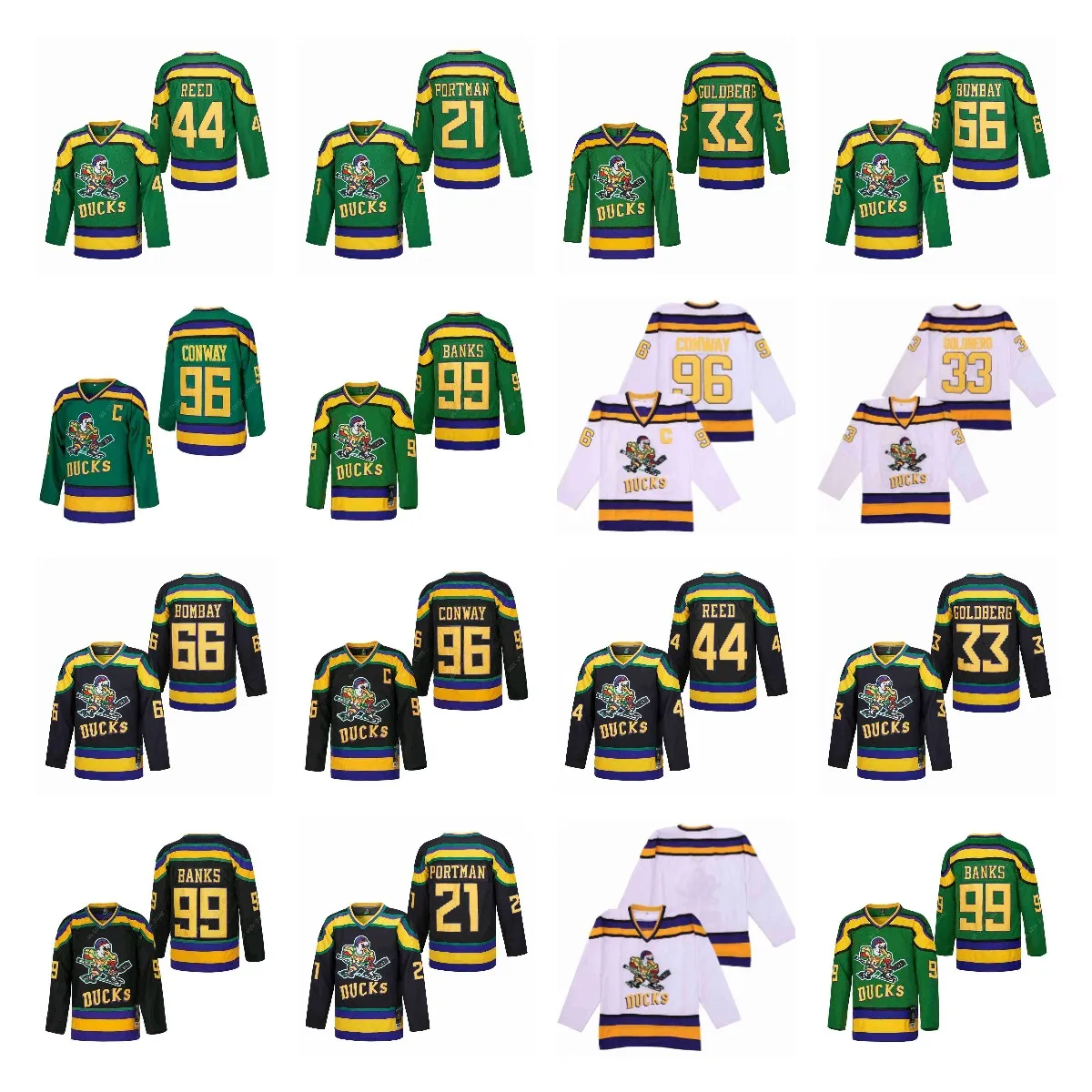 Купи BG Ice hockey Jerseys Ducks 99 Banks Sewing embroidery High Quality Cheap Outdoor Sport Jersey Green White 2023 new за 1,778 рублей в магазине AliExpress