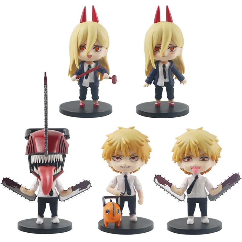 

5Pcs 10cm Chainsaw Man Anime Figure Denji Power PVC Action Figure Chainsaw Man Denj/Power Figurine Model Doll Toys