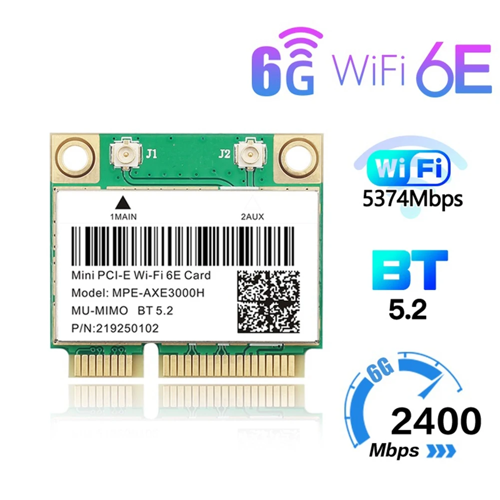 WiFi 6E 2400 Мбит/с AX210 MPE-AXE3000H Беспроводная мини PCI-E карта для BT 5 2 802.11AX 4G/5G/6 ГГц адаптер