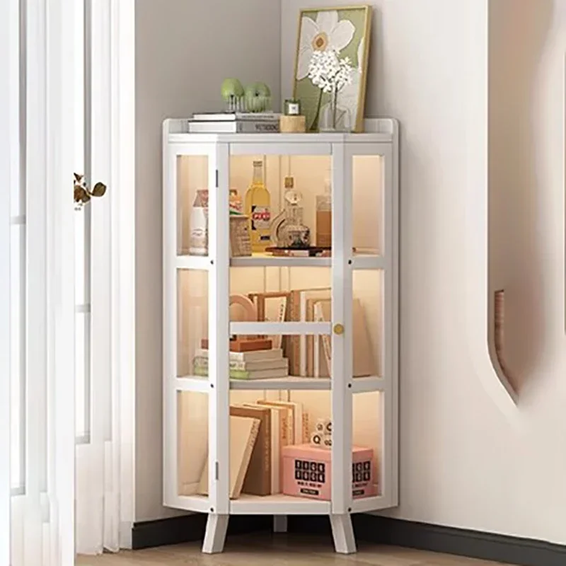 

Modern 5-story white bookshelf acrylic plant living room mobile storage rack