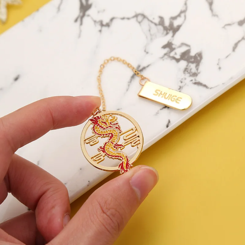 Закладка для книг с изображением дракона Феникса и карпа