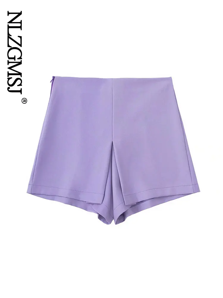 

Nlzgmsj 2022 Shorts For Women Summer High Waist Shorts Casual Solid Temperament Shorts Fashion With Side Zipper 202205