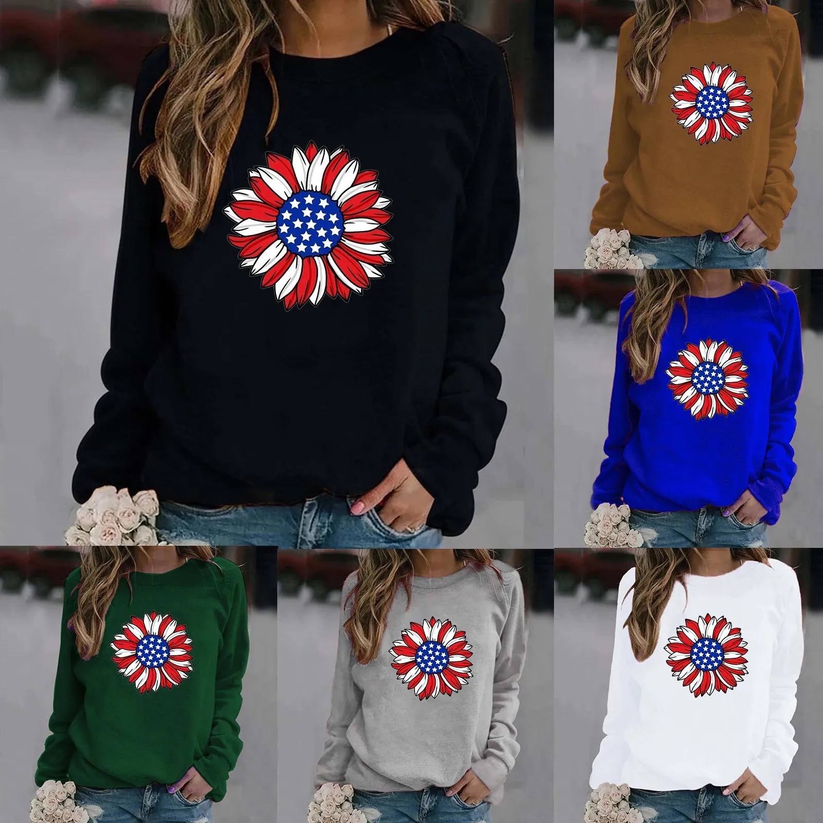 

Womens Print O Neck Sweatshirt For Women Hoodies Casual Sweatshirts Loose Womens Clothes Oversized Sweatshirt For Women