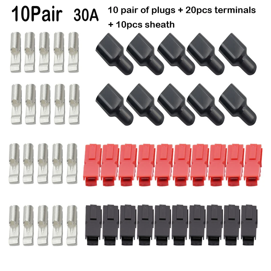10 пар 15A/30A/45A Amp Plug 600V для разъема Anderson Powerpole с резиновыми пылезащитными втулками для электрооборудования