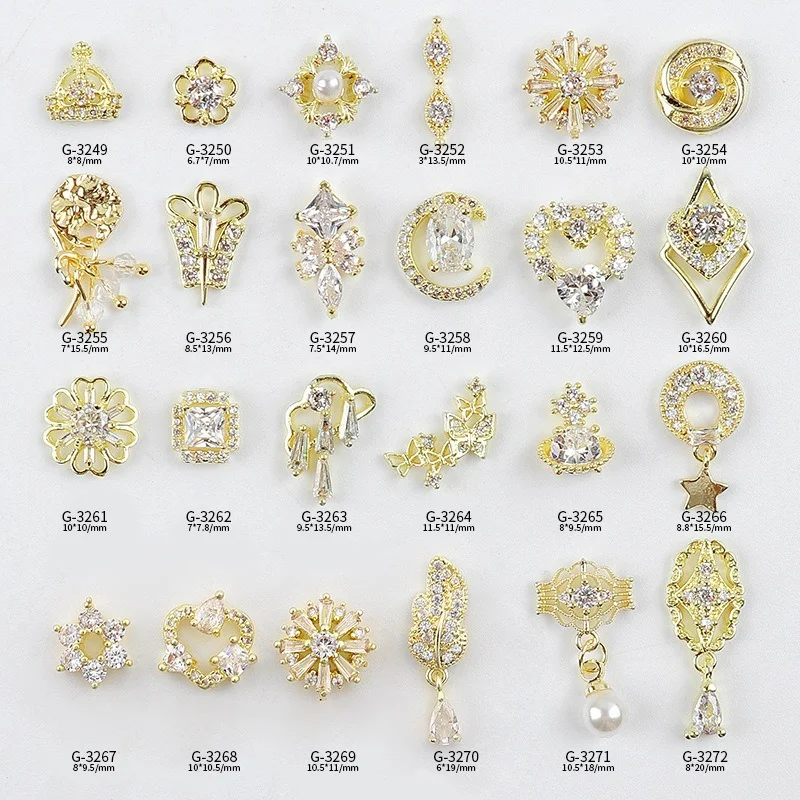 

3Pcs/lot Nail Zircon Decorations Flower Pearl Pendant Luxury Zircon Nail Ornament Nail Jewelry For Nail Manicure Beauty