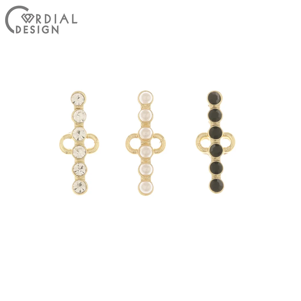 

Cordial Design 100Pcs 6*16MM Jewelry Accessories/Hand Made/Imitation Pearl/Rhinestone Connector/Stick Shape/DIY Earring Findings