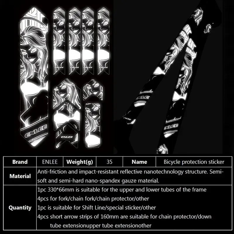 Светоотражающие Наклейки Enlee Для Защитной Ленты На Раму Велосипеда сделай Сам