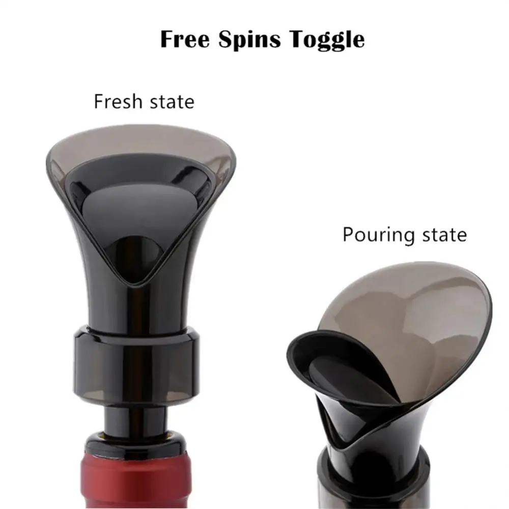 

2 In 1 Aerating Pourer For Red Wine Bar Accessories Flower Shape Pouring Decanter Silicone Wine Keep Fresh Seal Bottle Stopper