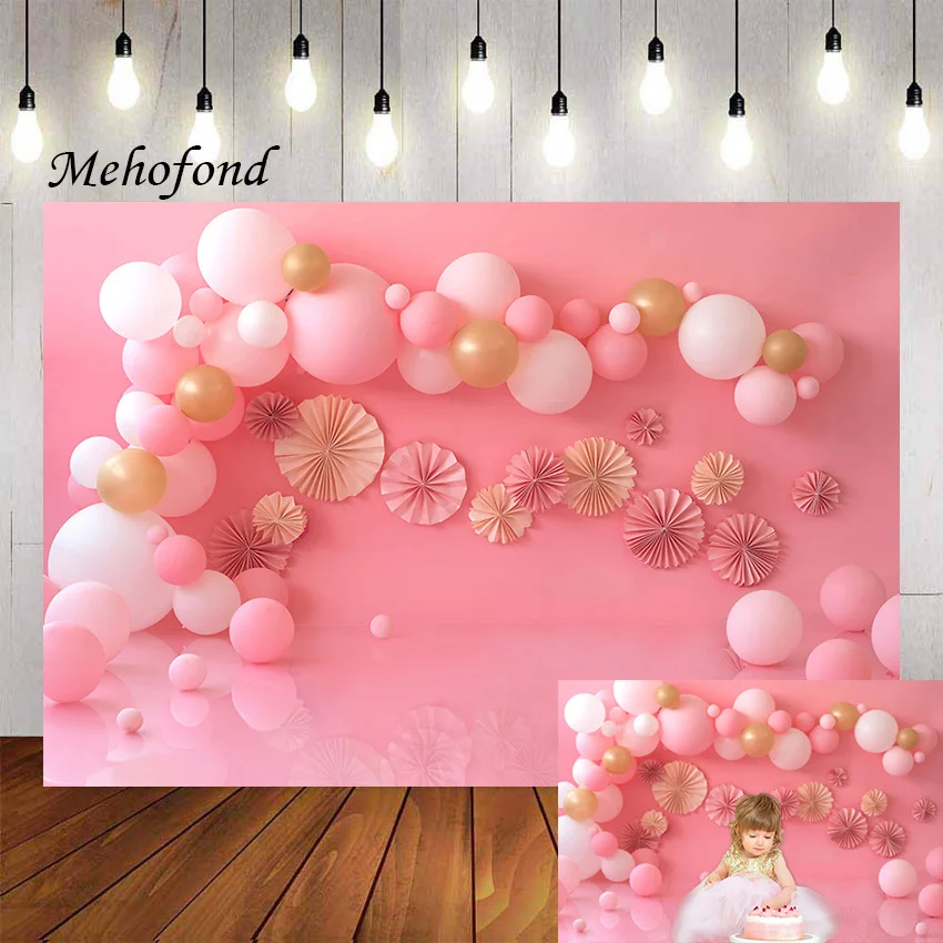 

Фон для фотосъемки Mehofond розовые фотообои цветы девушка 1-й день рождения торт разбитое украшение фон фотостудия