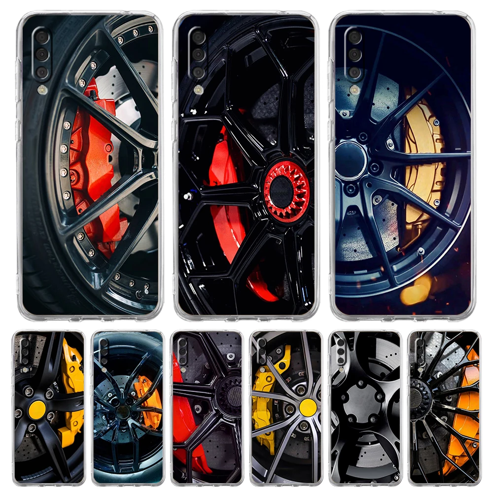 

Sports Car Wheel Tire Speed Luxury Phone Case For Samsung Galaxy A12 A02 A03S A50 A70 A10 A20 A20S A30 A40 Transparent Shell TPU