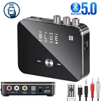 bluetooth receiver transmitter 5 0 nfc stereo 3 5mm aux jack rca optical wireless audio adapter mic ir remote control for tv
