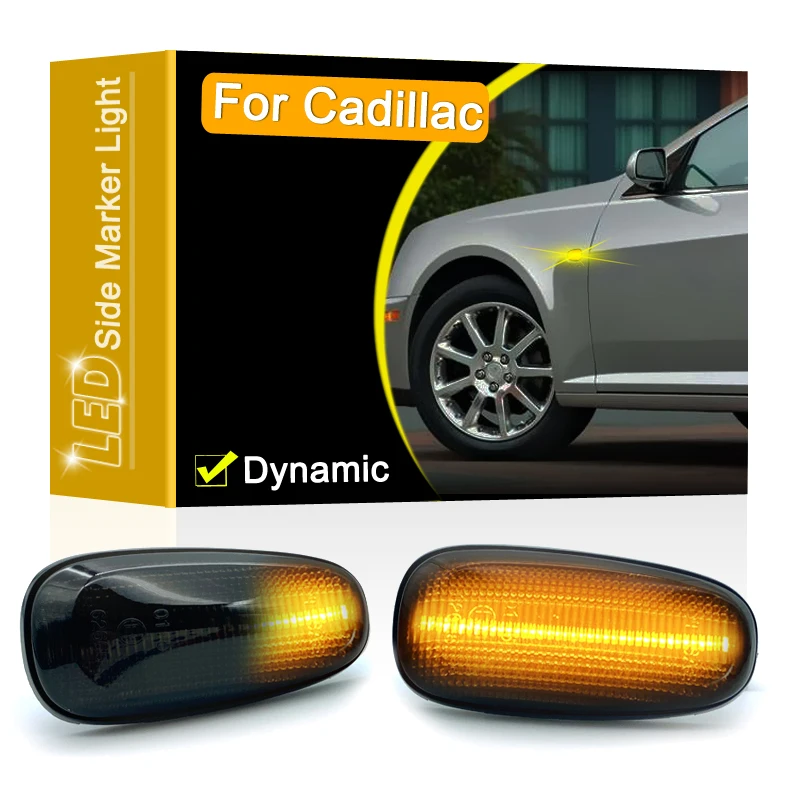 

Smoked Lens Waterproof LED Side Fender Marker Lamp Flowing Turn Signal Light For Cadillac STS 2005 2006 2007 2008 2009 2010 2011