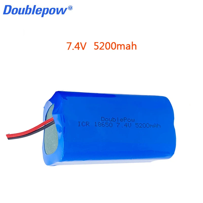 100% реальная емкость Doublepow 7 4 В 18650 литиевая батарея 3600/5200 мА/ч перезаряжаемая для