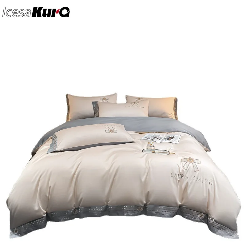 

Class A 180-count Pure Cotton Bed Four-piece Set of Cotton Light Luxury High-end Bed Sheet Quilt Cover Bed Cover Bedding