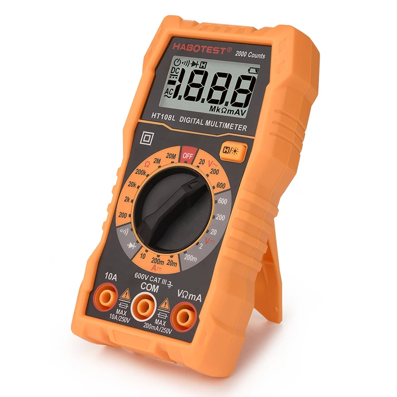 

Профессиональный цифровой мультиметр тестер Вольтметр электрическое оборудование тестер напряжения сопротивления тока HABOTEST HT108L мультиме...