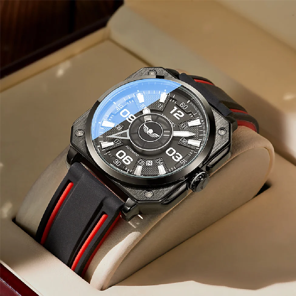 

Automatic Mechanical Watch Men Fashion Casual Big Square Dial Men's Wrist Watch 2022 NEW Clock for Gifts montre homme