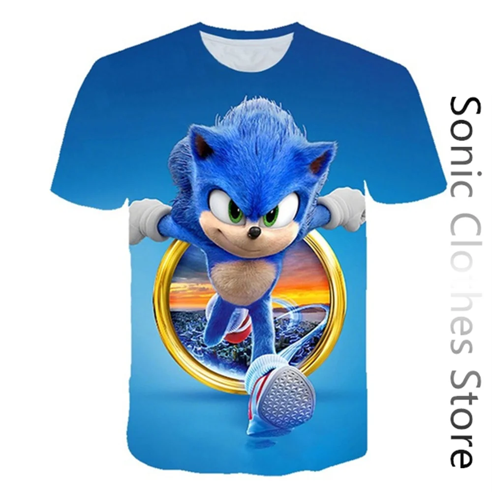 

Super Sonic Tshirt Kids Clothes Boys T-shirts Summer 2-14T Baby Girls Clothing 3D Print Tees Children Sonic the Hedgehog T shirt