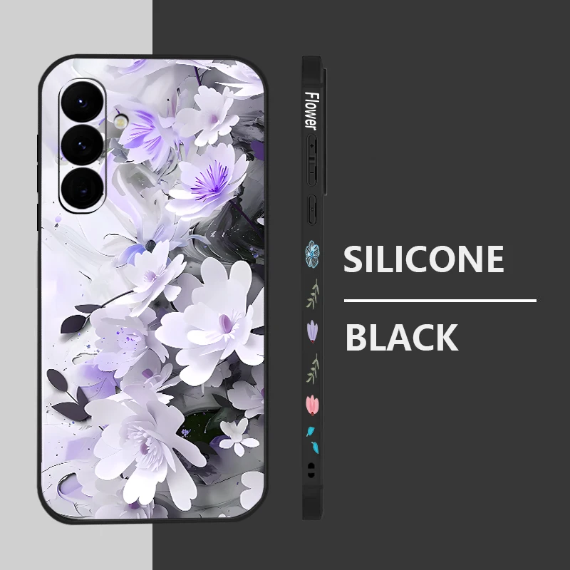 Фото Креативный чехол-ремешок с цветочным узором для Samsung Galaxy A57 A17 A56 A16 A55 A15 A54 A36 5G S25 FE S26 S24 S23 S22 Ultra, мягкий чехол №4