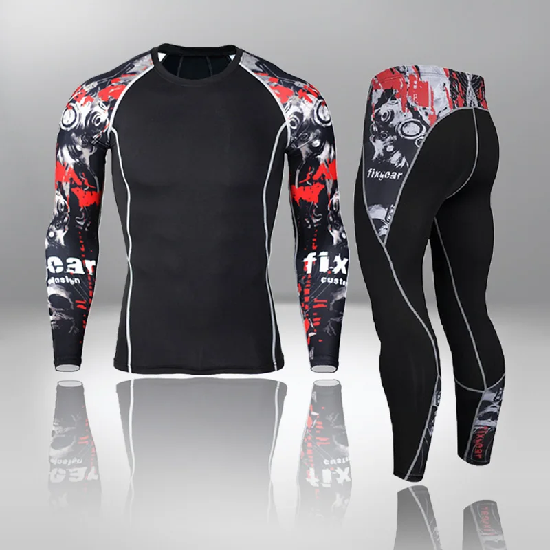 New Men's Thermal Underwear Sets Compression Sport Suit Sweat Quick Drying Thermo Underwear Men Clothing Long Johns Sets