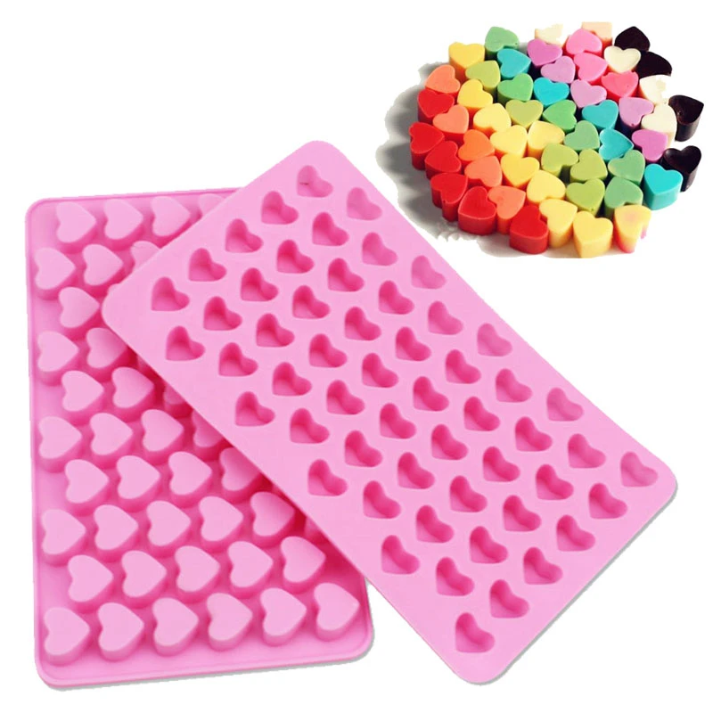 

Кухонные инструменты для выпечки, силиконовая форма для шоколада в виде милого сердца с 55 отверстиями, форма для ледяных конфет, маффинов, подарок на день Святого Валентина