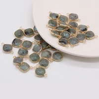 wholesale natural stones flash labradorite irregular round faceted pendant diy necklace earrings jewelry making15pcs