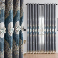 european style curtains for living room bedroom curtains chenille velvet embroidered curtain three dimensional light luxury