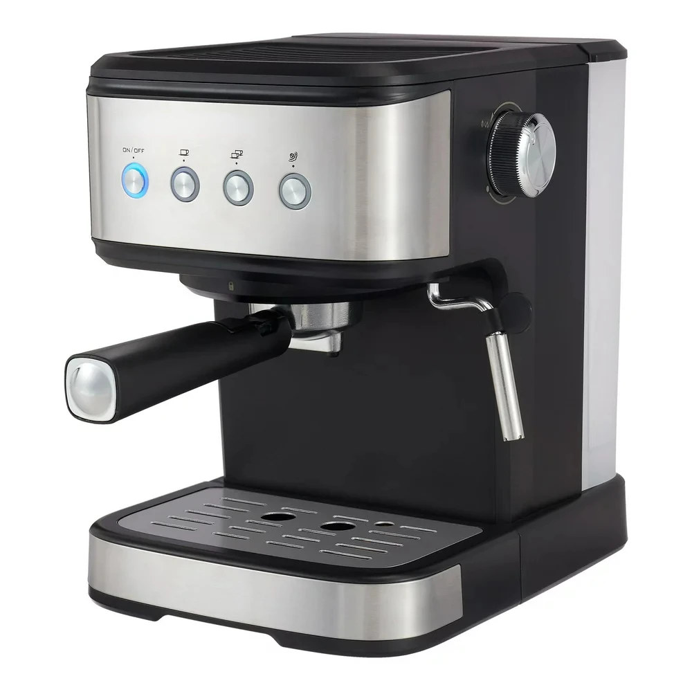 

20 Espresso Maker with Removable Water Tank, Silver and Black